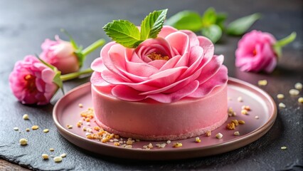 Gorgeous pink floral dessert PNG for food lovers and culinary creatives, perfect for enhancing digital designs and