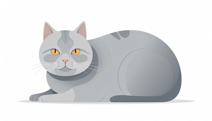 cute round fat cat illustration background