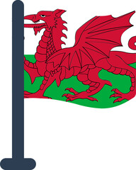 Wales Flag Rounded