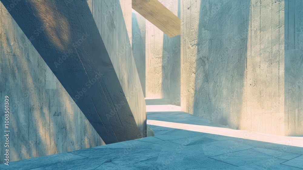 Poster abstract monumental architecture with towering structures