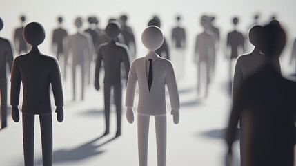 This hyper-detailed 3D rendering captures the intricate process of managing talent in a vibrant, visually stunning manner.  Generative AI