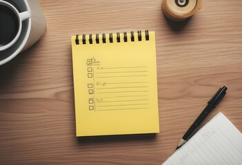 A yellow and white notepad icon with a checkmark symbol, representing a to-do list or task management concept