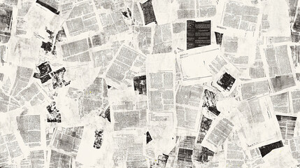 Obraz premium vertical newspaper photo collage textured squares background black and white multiple layers sheets retro surface graphic design panorama backgrounds 