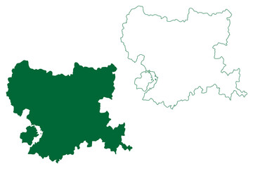 Tonk district (Rajasthan State, Republic of India) map vector illustration, scribble sketch Tonk map
