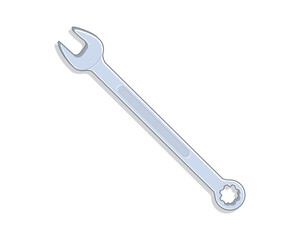 vector design of a wrench made of steel with a combination at the top and bottom