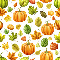 Autumn Representation Tile Background with Transparent Background (PNG)


