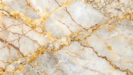 Fototapeta premium The intricate dance of veins and fissures within a polished slab of marble, displaying a symphony of creamy white and glistening gold