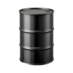 black oil barrel isolated on transparent background