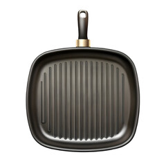 Obraz premium black metal grill pan isolated on a transparent background