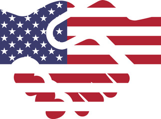 USA Flag on Handshake icon