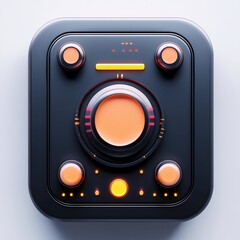 Fototapeta premium 3D Advanced Sensor Icon: High Tech Detection and Monitoring Illustration Logo