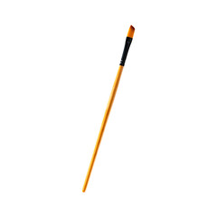 Nylon artistic brush, flat, beveled, isolated on a white background.