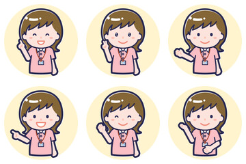 介護士の女性のポーズセット2_03