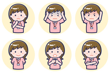 介護士の女性のポーズセット2_05