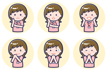 介護士の女性のポーズセット2_04