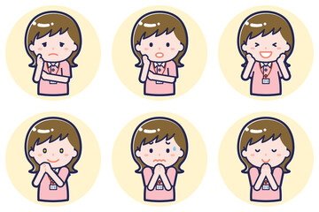 介護士の女性のポーズセット2_04