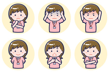 介護士の女性のポーズセット2_05