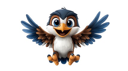 Fototapeta premium Playful Cartoon Hawk 
