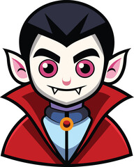 Halloween Vampire Cartoon Vector Icon Illustration. Flat Cartoon Style.