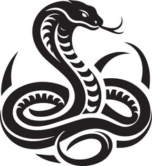 Snake Cobra silhouette vector black and white