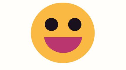 Fototapeta premium Happy Smiley Face Vector Emoji with Bright Expression and Yellow Background for Social Media and Graphic Designs