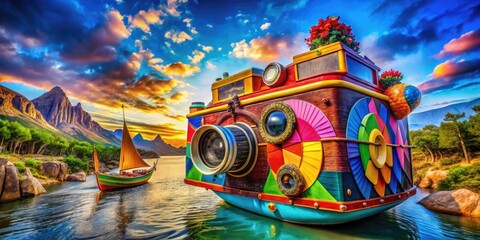 Naklejka premium Enchanting Tales Icon Symbolizing Storytelling, Adventure, and Imagination in Vibrant Colors and Design