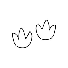 Dinosaur Track vector icon. Dinosaur Footprints illustration sign. trace symbol or logo.