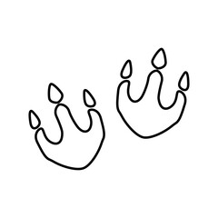 Dinosaur Track vector icon. Dinosaur Footprints illustration sign. trace symbol or logo.