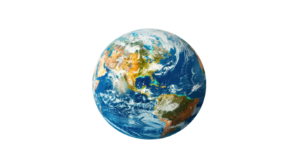 Earth globe planet on white background