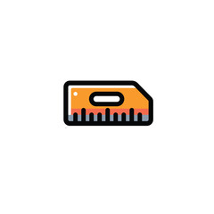 Ruler icon design with full color style with black lines, suitable for design drawings and design needs.