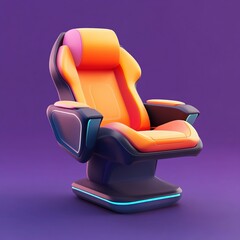 3D Gaming Chair Icon: Ergonomic Seat for Gamers Illustration Logo