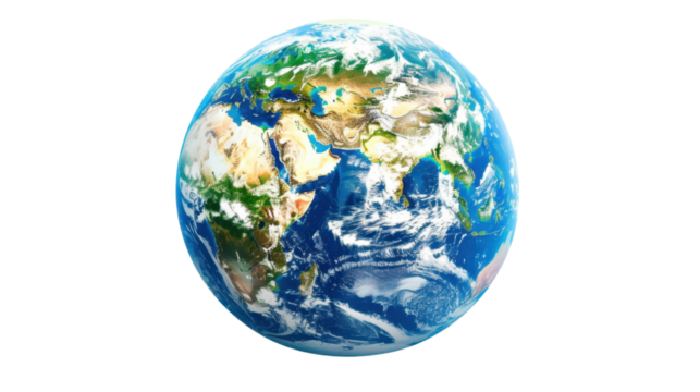 Earth globe planet on white background