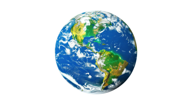 Earth globe planet on white background