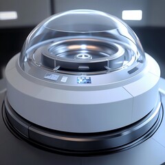 3D Laboratory Centrifuge Icon: Sample Separation Equipment Illustration Logo