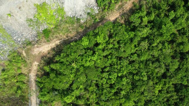 Huge open mine at the brink of the rainforest in Brazil