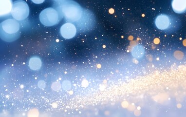 Sparkling light particles and bokeh background, generative ai