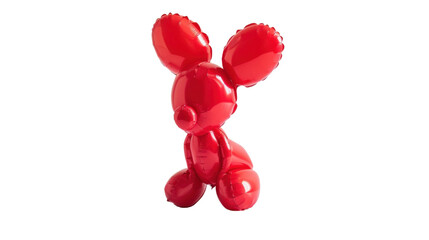 Red balloon animal birthday party on white background