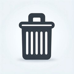 Flat Trash Bin Icon