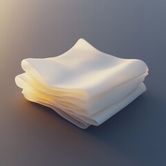 3D Napkins Icon: Essential Dining Accessory Illustration Logo