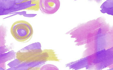 Seamless background watercolor and pastel technique.Purple,pink,lilac colors in a dynamic composition.Big brushstrokes,spots and splash for cards, flyers, poster, banner.Painted template for design.