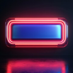 3D Neon Sign Icon: Bright Advertising Display Illustration Logo