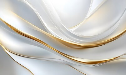 White and gold elegant abstract background, generative ai