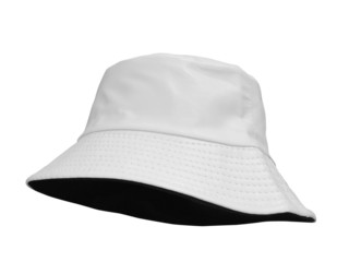 White bucket hat PNG transparent.