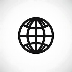 Obraz premium Simple Black and White Globe Icon