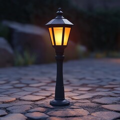 3D Outdoor Lamp Icon: Illuminating Light for Exterior Use Illustration Logo