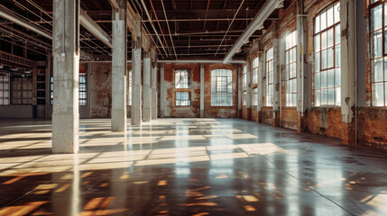 Spacious and well-lit venue ideal for hosting a charity event during the evening with wooden accents and large windows