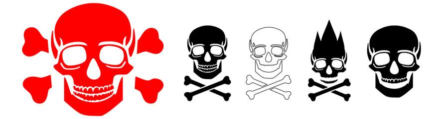 skull xray scan Skull and crossbones. Skull vector icons. Human skull with crossbones. Vector Illustration. Vector Graphic.