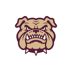Angry Bulldog Head Mascot Illustration