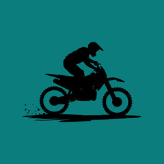 Silhouette of Rider on Dirt Bike