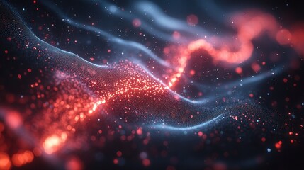 Obraz premium Abstract Red and Blue Light Waves